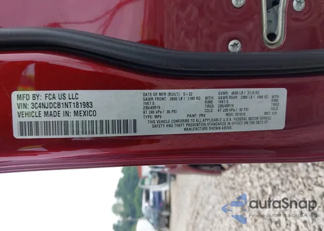 2022 Jeep Compass High Altitude 4X4 from USA, damaged, VIN 3C4NJDCB1NT181983